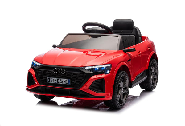 acquista Macchina Elettrica per Bambini 12V Licenza Ufficiale Audi SQ8 E-Tron con Telecomando e Sedile Pelle Rosso