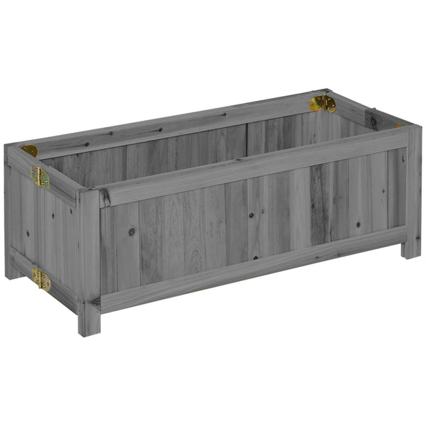 sconto Fioriera Pieghevole Rialzata per Coltivazioni 70x30x25 cm in Legno Grigio