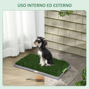 Toilette per Cani da Interno ed Esterno con Prato Sintetico 67x41x3.5cm Verde      