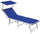 Bain de soleil de jardin pliant 180x61x46 cm en aluminium bleu