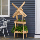 Fioriera da Giardino con Mulino 80x44x154 cm in Legno Naturale