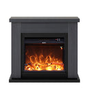 Camino Elettrico da Pavimento 99x88,3x25 cm Effetto Fiamma 1500W Sined Asciano Grigio