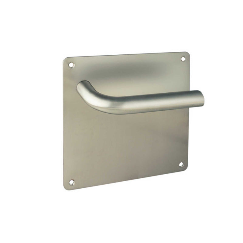 Coppia di Maniglie con Piastra 17 x 17 cm per Porte Interne Acciaio Inossidabile Emuca