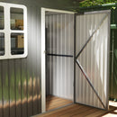 Casetta Box da Giardino 220x130 cm Porta con Blocco Finestra e Prese d'Aria in Acciaio Grigio  