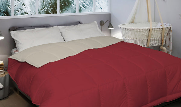 Couette Microfibre 300gr Doubleface Bordeaux/Crème acquista