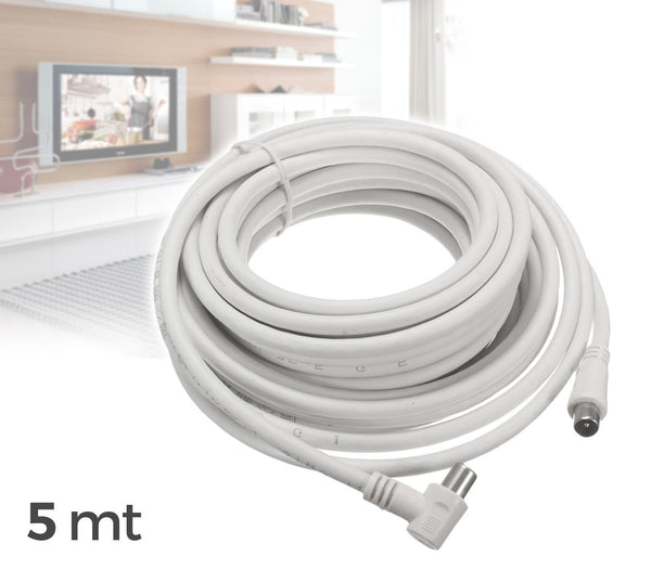 Câble écheveau de 5 m pour connexion d'antenne TV coaxiale mâle-femelle online