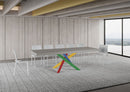 Tavolo Allungabile 160/420x90 cm Volantis Premium Cashmere Gambe Multicolore 4/B      