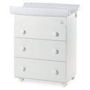 Cassettiera in Legno con Fasciatoio e Vaschetta Italbaby Flash Bianco