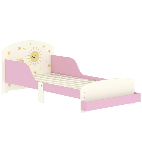 prezzo Letto Basso per Bambini 3-8 Anni 150x77x60 cm con Spazio Contenitore e Sponde Laterali in MDF Rosa