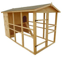 Pollaio da Giardino 175x348x204 cm Per 8-12 Galline in Legno Naturale 