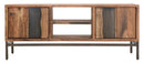 Porta Tv Yellowstone 145x40x60 cm in Legno di Acacia e Ferro Marrone e Nero