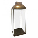 Lanterna Pollie Grande 31x31x80 h cm in Acciaio Ottone antico