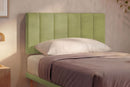 Letto 1 Piazza e Mezza con Rete Rivestita Microfibra Tè Verde Tessis Testata Vertical Varie Misure