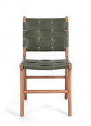 Set 2 Sedie 46x59x85 cm Caroline in Pelle Verde