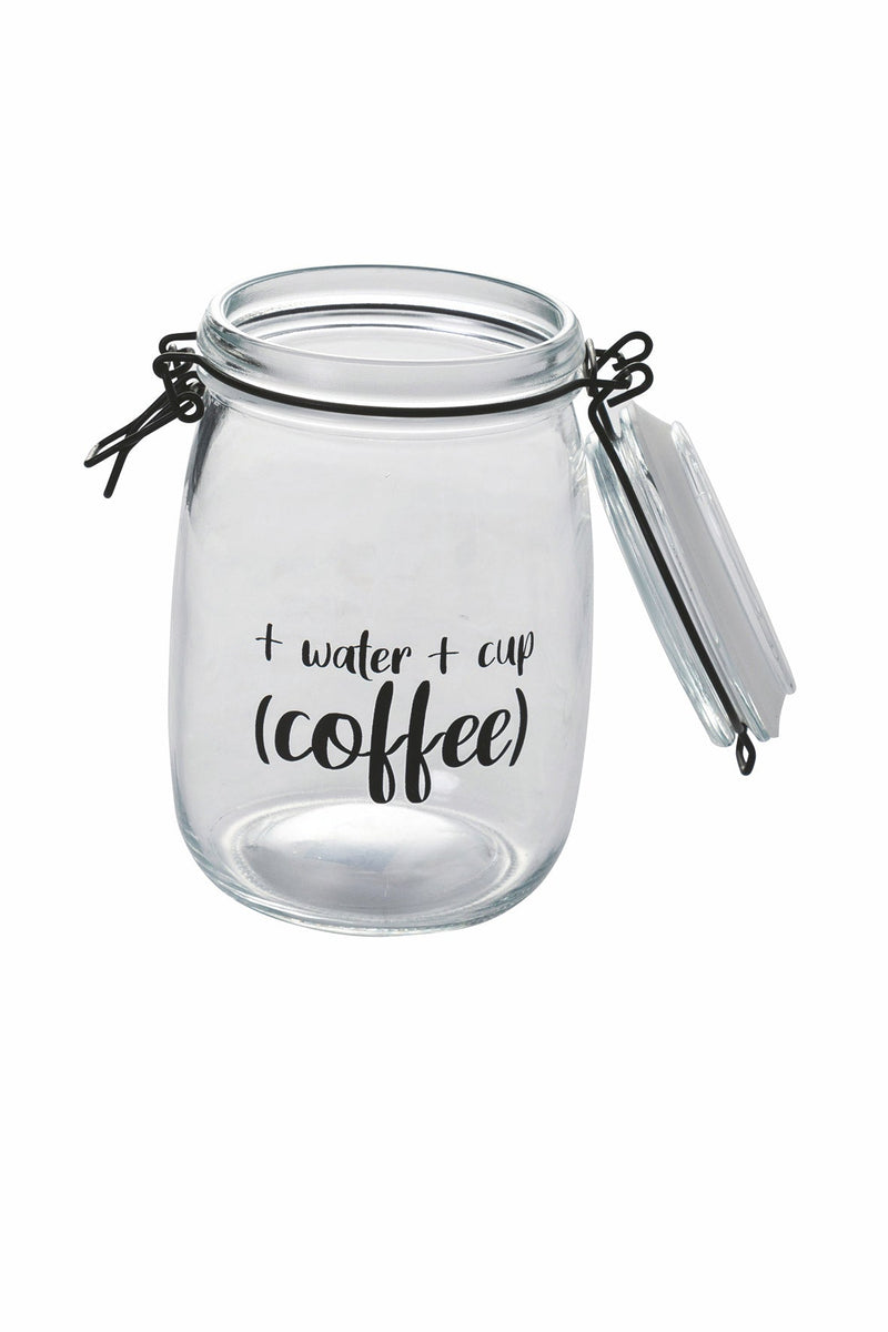 Barattolo con Scritta Ø10,8x17,3 cm in Vetro con Chiusura in Metallo VdE Tivoli 1996