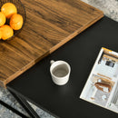 Set 2 Tavolini da Caffè in Truciolato e Acciaio Nero e Marrone