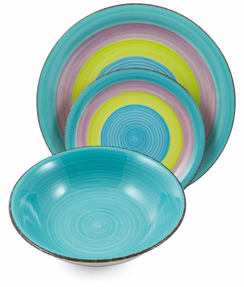 Servizio Piatti 18 Pezzi in Hard Dolomite Soriani Panarea Multicolor