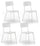 Set 4 Sedie 51x51,5xH82 cm in Legno e Metallo Woody Bianco