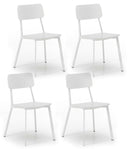 Set 4 Sedie 51x51,5xH82 cm in Legno e Metallo Woody Bianco