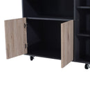 Mobiletto Ausiliario da Cucina Multiuso in Legno con Ruote 80x39x86.5 cm