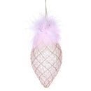 Set 8 Finale con Piume Ø13 cm Rosa/Champagne