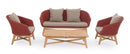 Divano 2 Posti 168x78x77h cm con Cuscini Coachella Scarlet