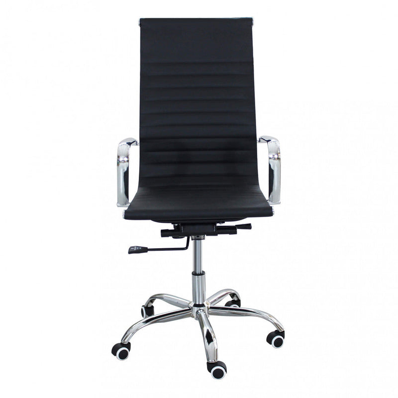 Poltrona da Ufficio Isabelle 60x60x115/125 h cm in Poliuretano Nero