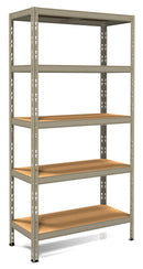 Scaffale in Metallo ad Incastro 5 Ripiani in Legno 90x40xh180 cm Pokerino Grigio