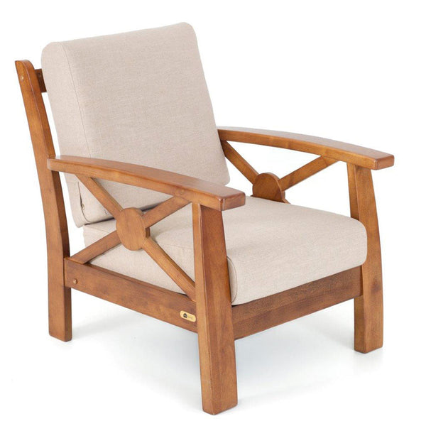 prezzo Fauteuil en Bois Massif Oxford Ecru