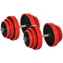 Set Manubri Palestra con Pesi da 40 kg 45x26x26 cm in Metallo e Sabbia di Ferro Rossa