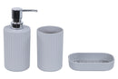 Set 3 Accessori da Bagno in Abs Grigio
