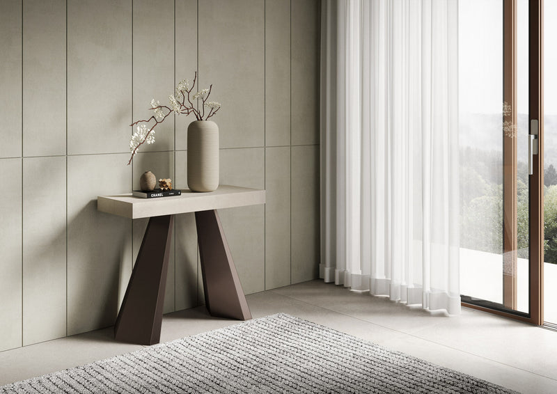 Consolle Allungabile 90-196x40x77 cm Diamante Small Cashmere Telaio Orso 