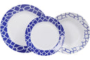 Servizio Piatti 18 Pezzi in Porcellana con Decori Collection Blubay Bianco/Blu