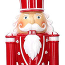 Soldatino Schiaccianoci in resina bianco e rosso con led cm 18x13xh69