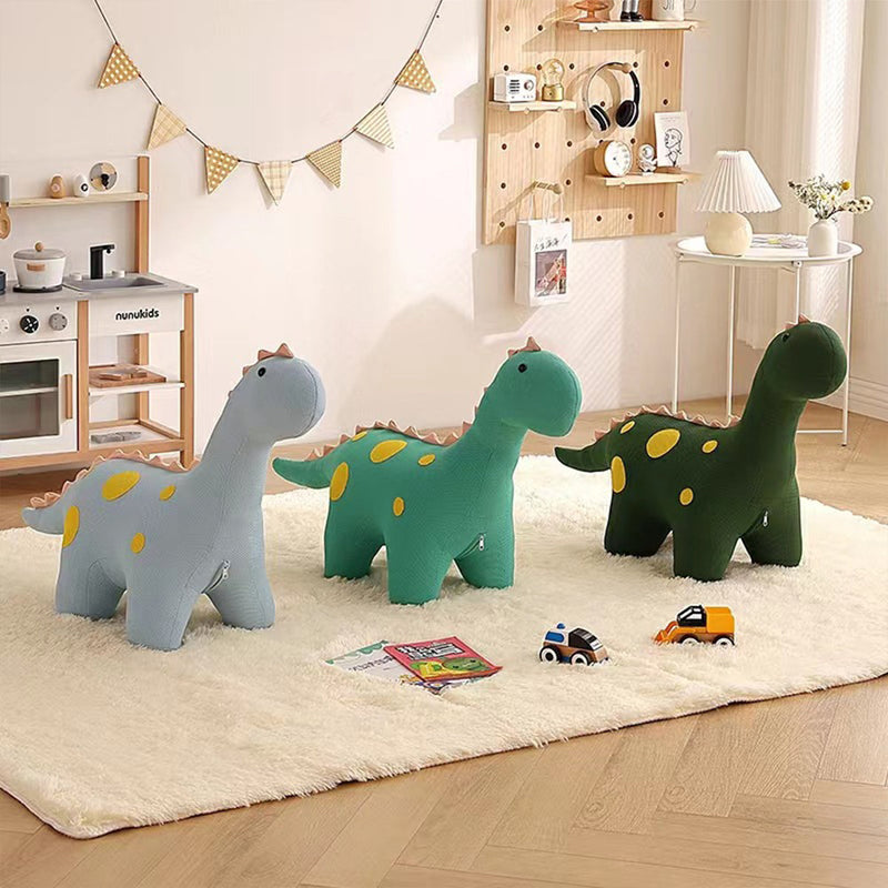 Sedia Poltrona per Bambini a Forma di Dinosauro 90x30x50 cm con Seduta Morbida Verde Scuro
