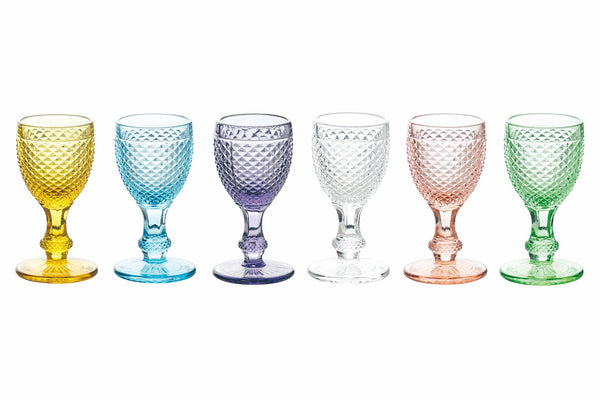 Set de 6 Verres à Liquire Ø5x10 cm en Verre Multicolore Diamant VdE Tivoli 1996 acquista