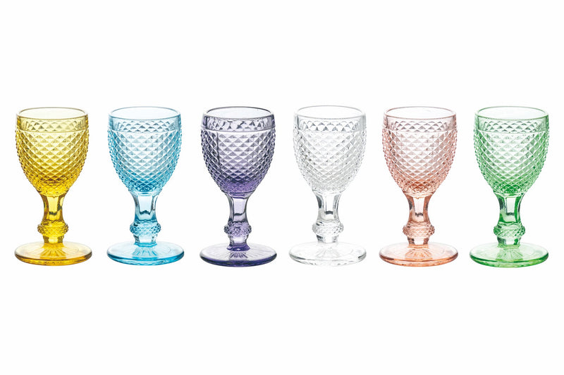 Set 6 Calici Liquire Ø5x10 cm in Vetro Villa d'Este Home Tivoli Diamond Multicolor