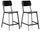Set 2 Sgabelli 51x51,5xH97 cm in Legno e Metallo Woody Nero