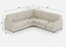 Divano Angolare 5 Posti 241x241x85 cm Karay in Tessuto Latte