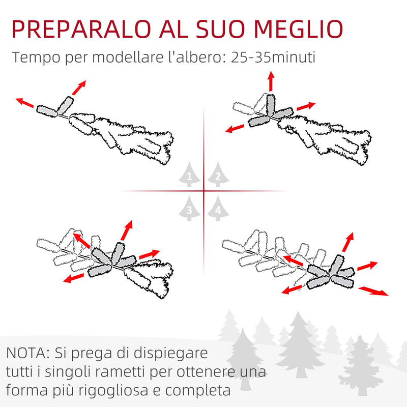 Albero di Natale Artificiale Innevato 180 cm 523 Rami Verde