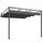 Pergola Addossata 3x3 m con Tetto Retrattile Scorrevole UV30+ e Fori di Drenaggio Grigio Scuro