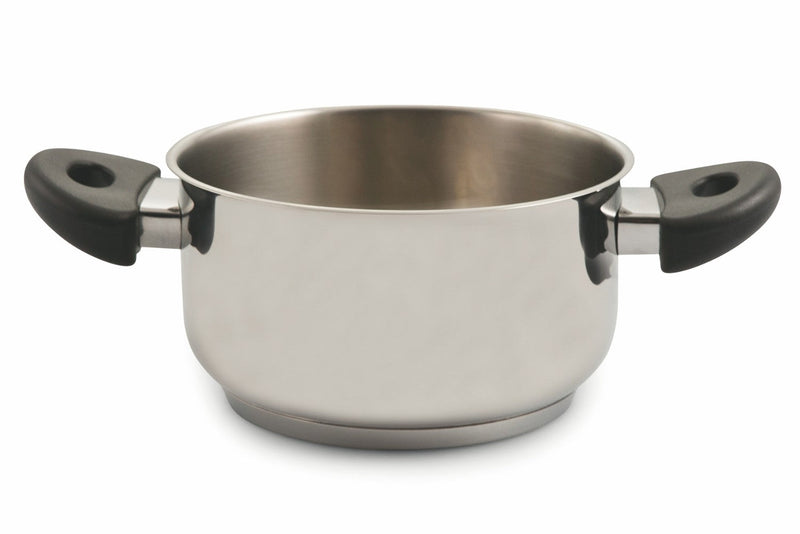 Pentola Antiaderente in Acciaio Inox Ø24cm Triplo Fondo 2 Manici Soriani Mia