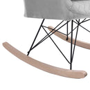 Poltrona Sedia Dondolo Relax Base Slitta Scandinavo Imbottita Design Unic Grigio