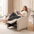 Poltrona Relax 67x157x87 cm Reclinabile Manualmente a 135° con Poggiapiedi in Tessuto Beige      
