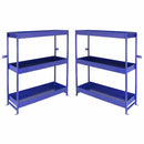 Set 2 Scaffali per Van Furgone 116,5x115x34,8 cm in Acciaio Senza Bulloni Blu