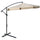 Parasol de Jardin Décentralisé Ø265x265 cm en Métal et Polyester Marron Clair