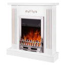 Camino Elettrico da Pavimento 90,5x94x26,5 cm Effetto Fiamma 2000W Smile & Galileo silver Bianco