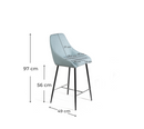 Set 2 Sgabelli 46x49x97 cm in Tessuto Ray Acquamarina