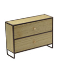 Portatutto in legno e in metallo marrone arrugginito 2 cassetti cm 29x10xh21