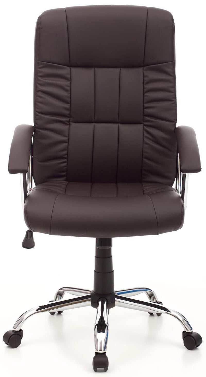Poltrona da Ufficio Presidenziale in Similpelle Leader Marrone